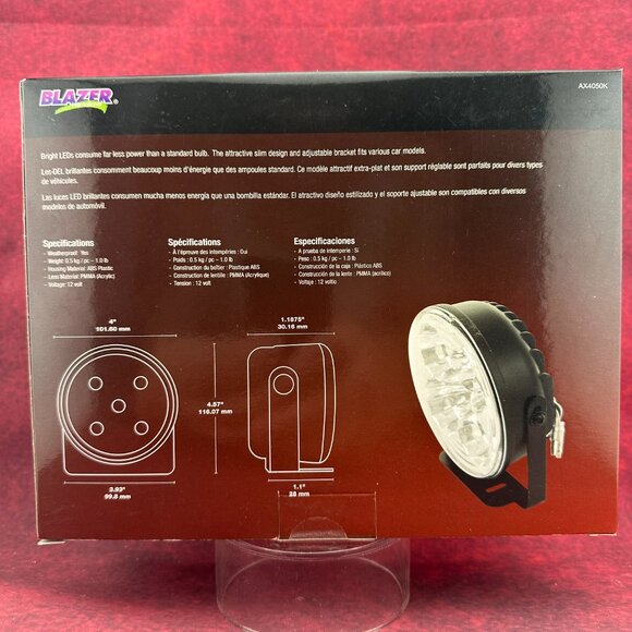 AXXENT LED BLAZER INTERNATIONAL AX4050K 4" ROUND AUXILIARY LIGHT KIT, 12 V NEW - Picture 4 of 10